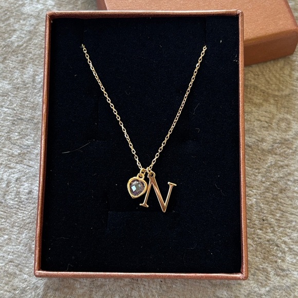 Brand New 14K Gold Plated 925 Sterling Silver Initial "N" & Alexandrite Necklace - Picture 5 of 16